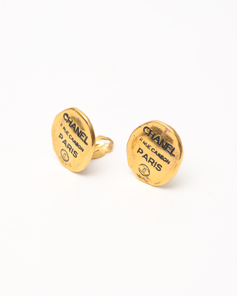 Chanel logo Cambon Clip-on Earrings