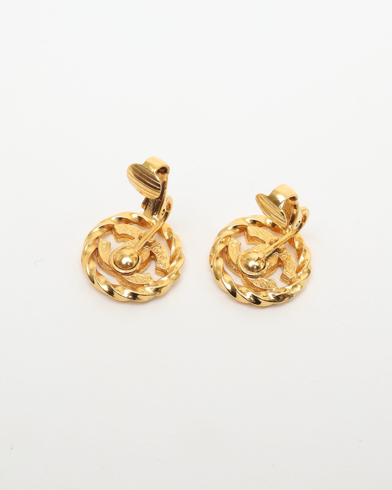 Chanel Coco Mark Rhinestone Clip-on Earrings