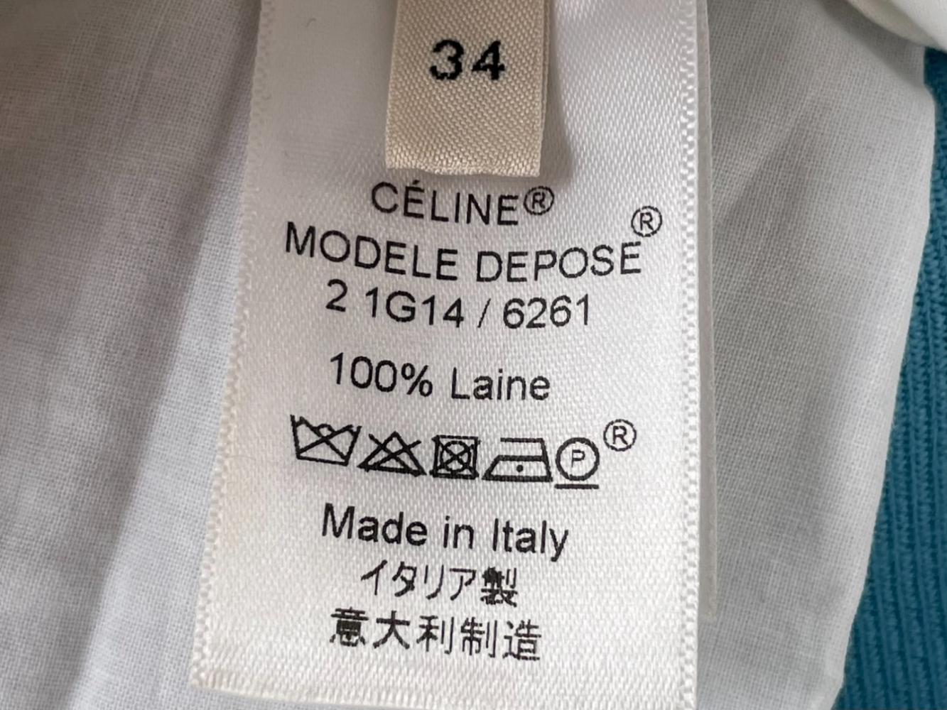 Celine Rare sky-blue Celine Phoebe Philo wool trousers!