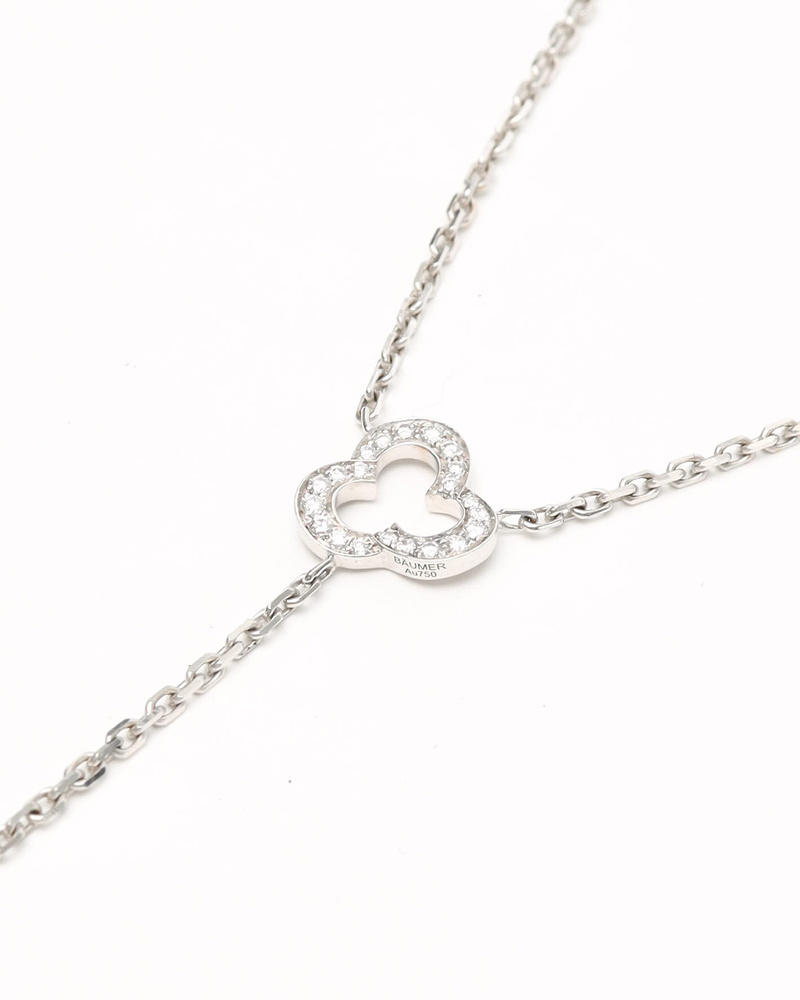 Chanel Camellia White Ceramic and Diamond 18kt White Gold Necklace