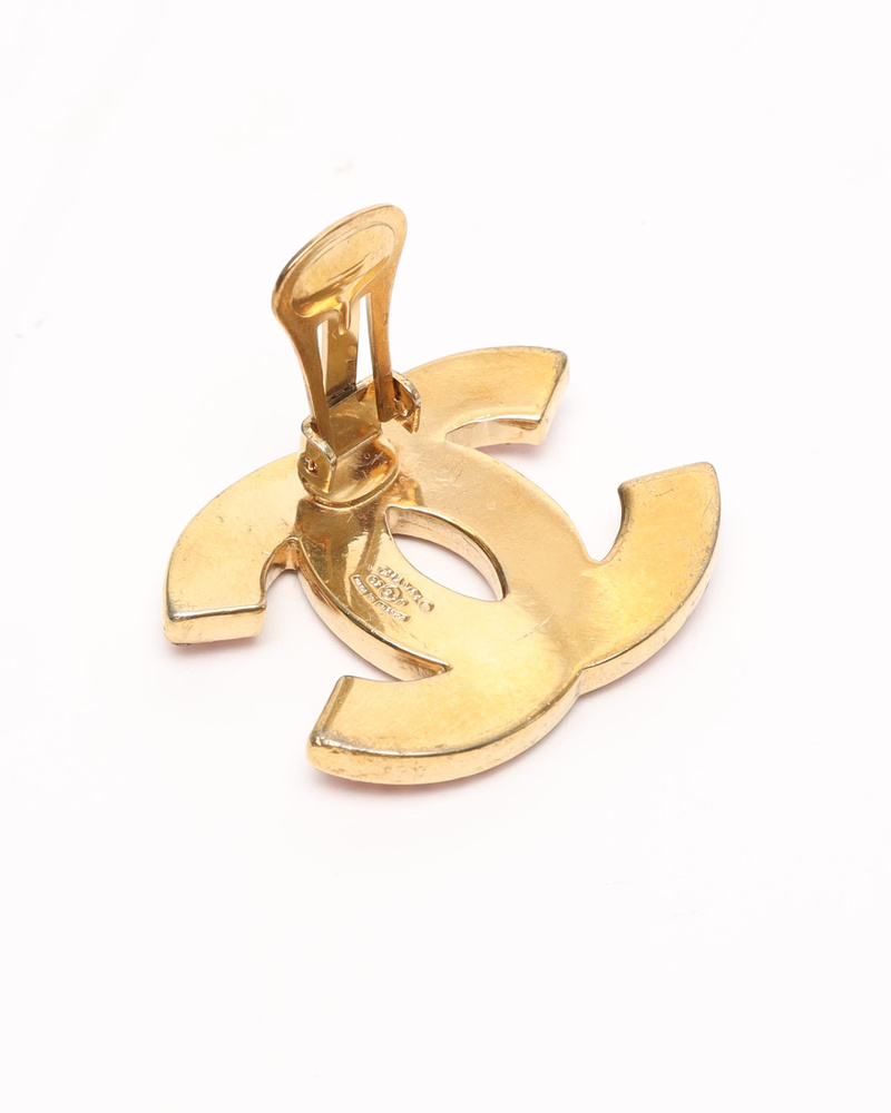 Chanel Coco Mark Rhinestone Clip-on Earrings