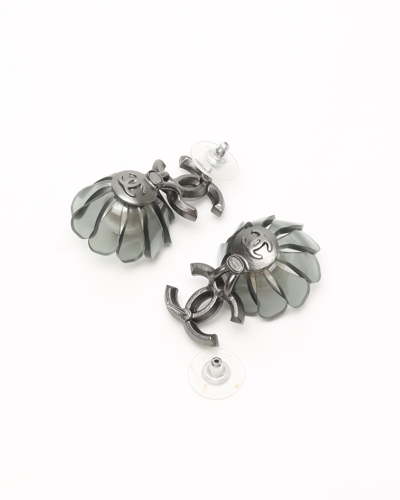 Chanel Coco Mark Rhinestone, Pearl and Flower Motif Earrings