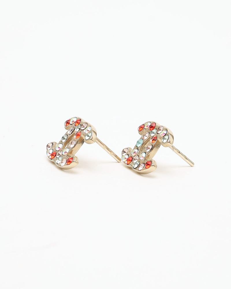 Chanel Coco Mark Rhinestone Earrings