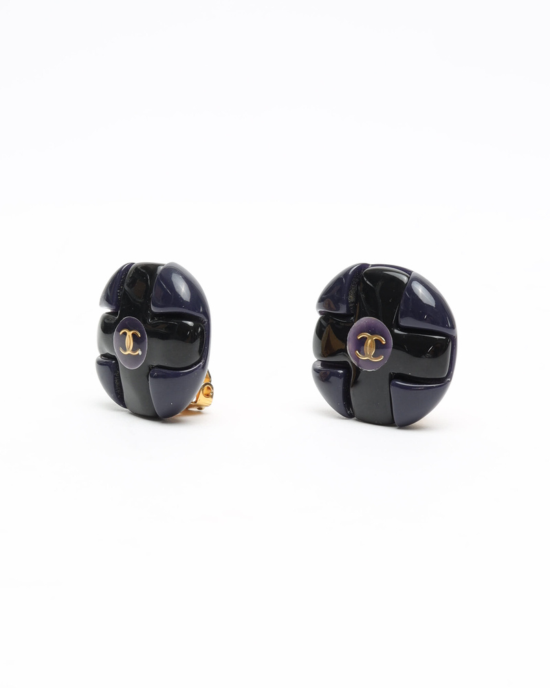 Chanel Coco Mark Resin Clip-on Earrings