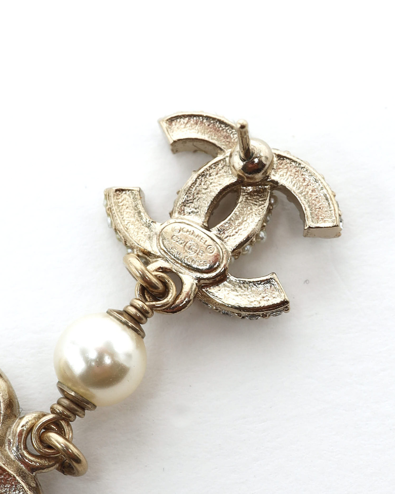 Chanel Coco Mark Rhinestone Earrings