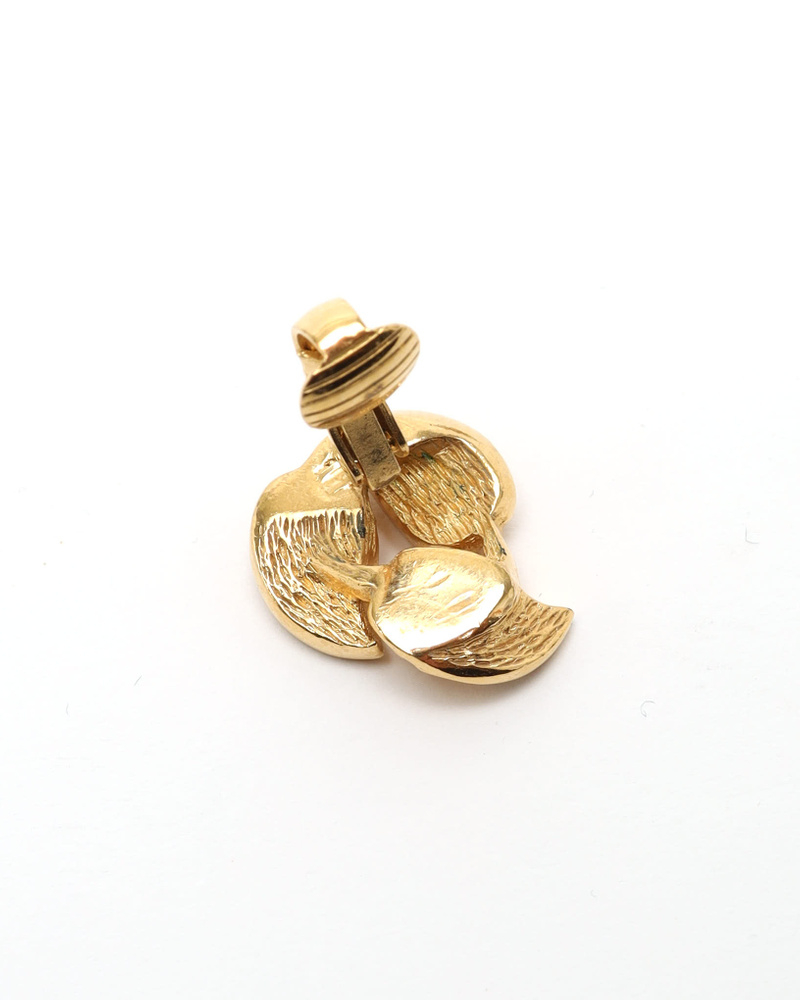 Christian Dior Leaf Motif Rhinestone Clip-on Earrings