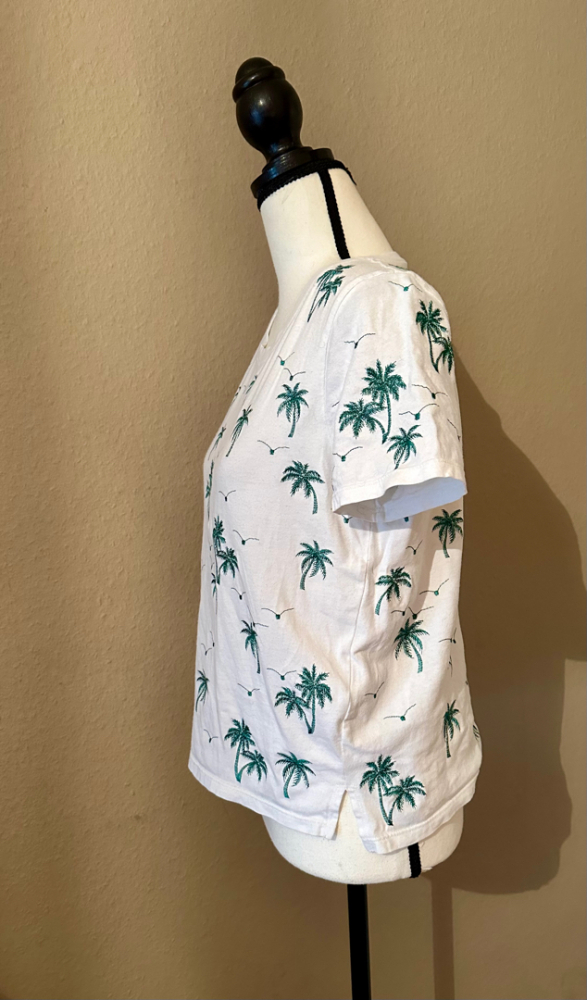 Maje T-shirt brodé palmiers