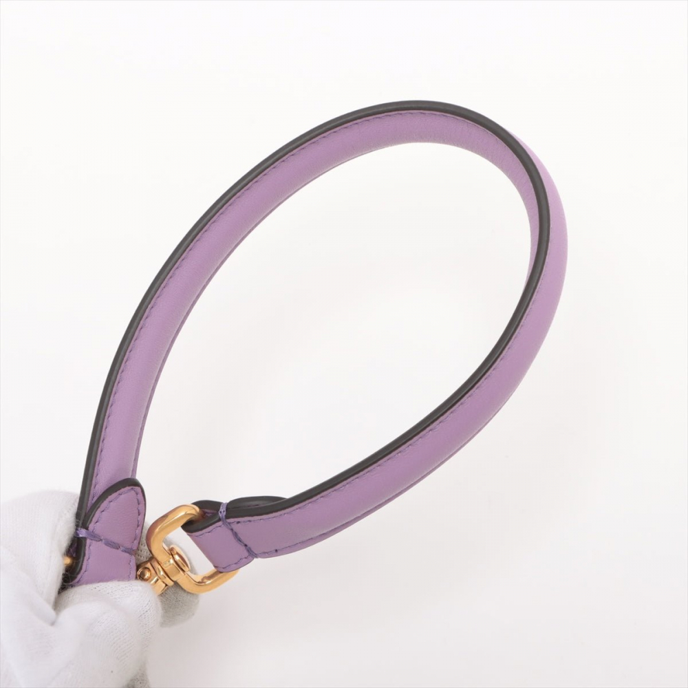 Fendi Baguette Medium FF Tridimensional Leather 2-Ways Baguette Bag Purple