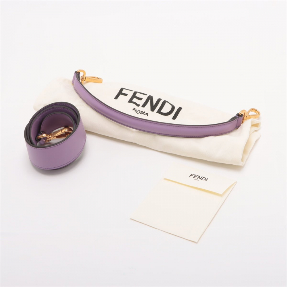 Fendi Baguette Medium FF Tridimensional Leather 2-Ways Baguette Bag Purple
