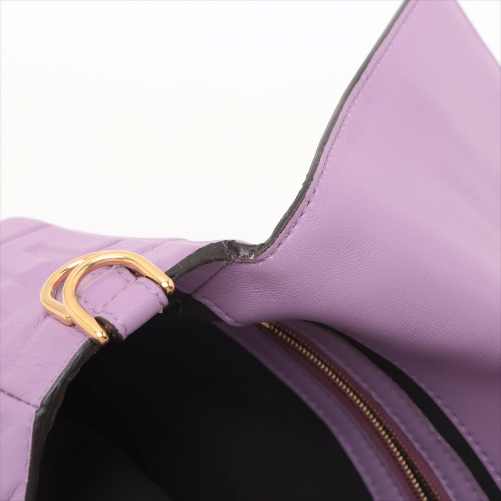 Fendi Baguette Medium FF Tridimensional Leather 2-Ways Baguette Bag Purple