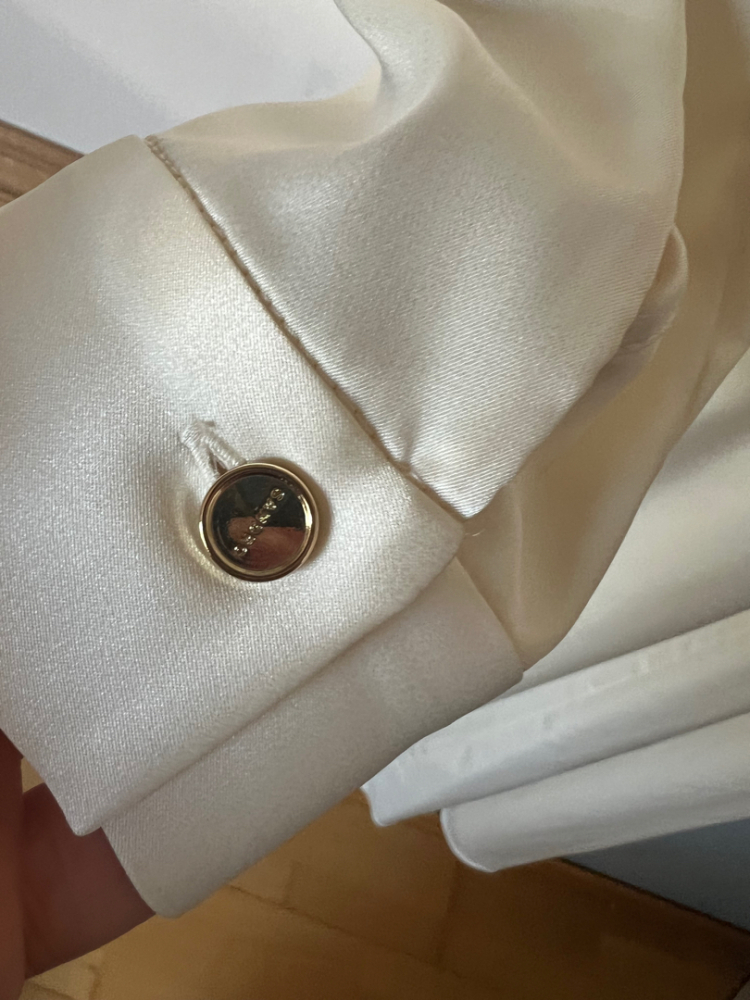 Sandro Neues cremefarbenes langes Kleid