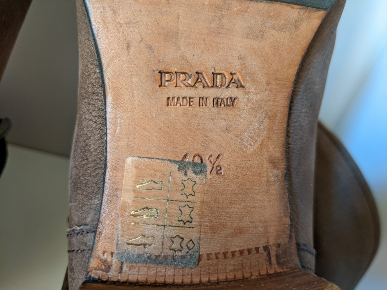 Prada Bikerstiefel braun used look