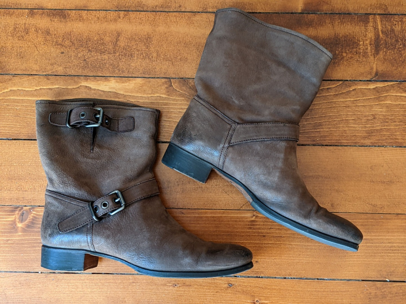 Prada Bikerstiefel braun used look