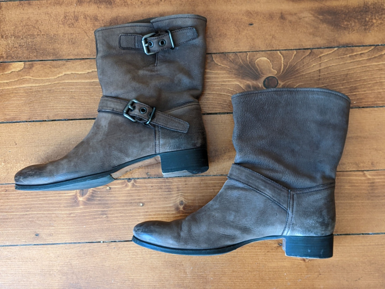 Prada Bikerstiefel braun used look