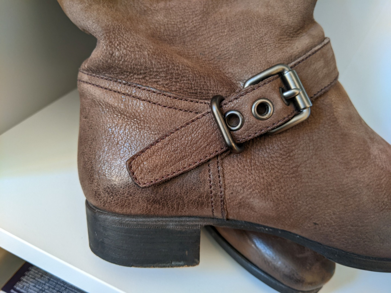 Prada Bikerstiefel braun used look