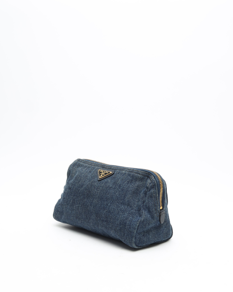 Prada Denim Toiletry Pouch