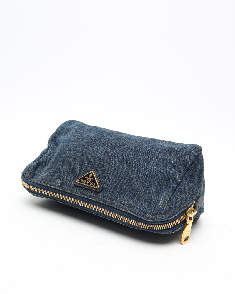 Prada Denim Toiletry Pouch