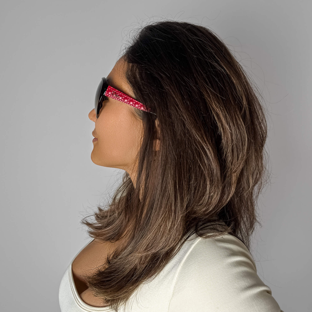 Christian Dior Cannage Acetate Oversized Brown