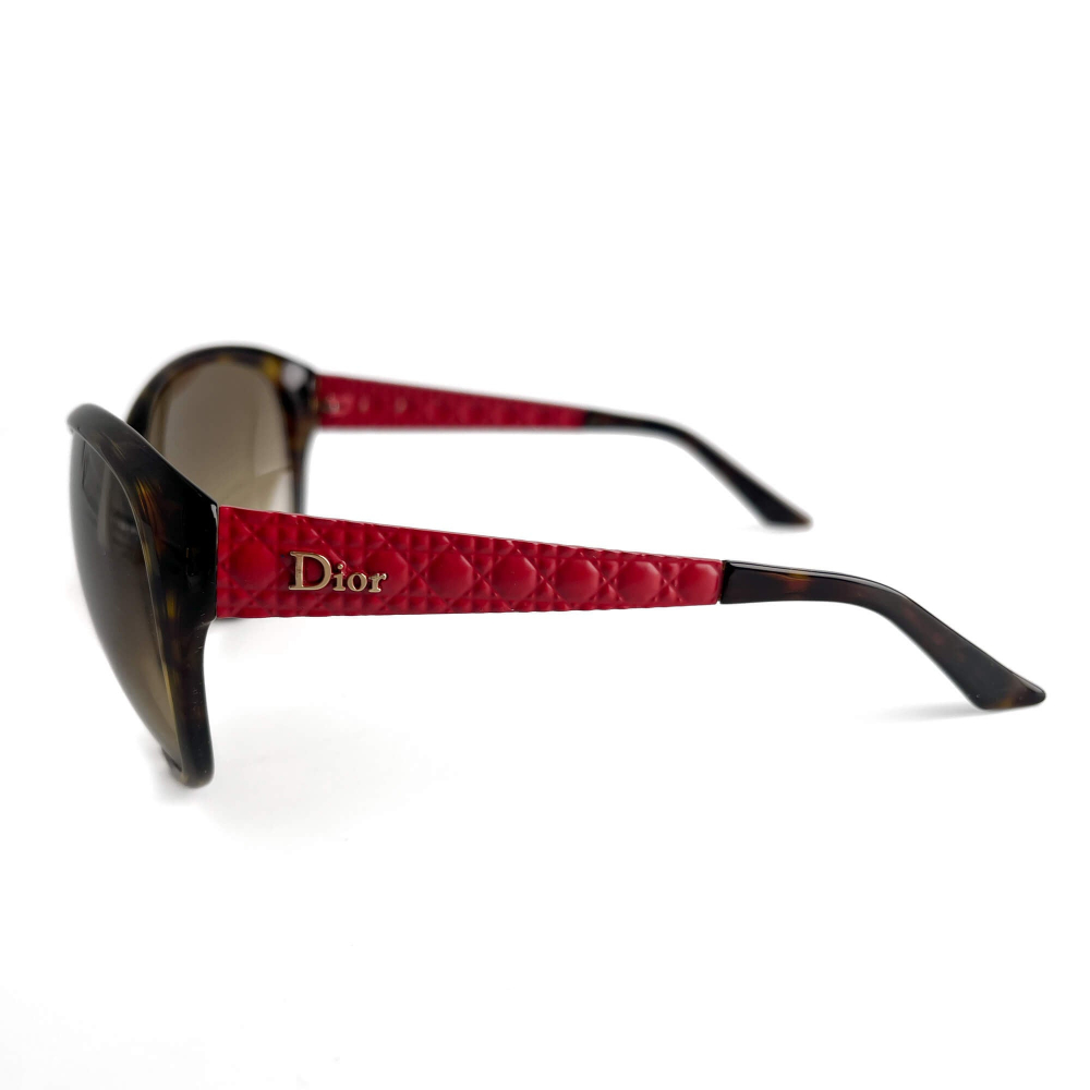 Christian Dior Cannage Acetate Oversized Brown