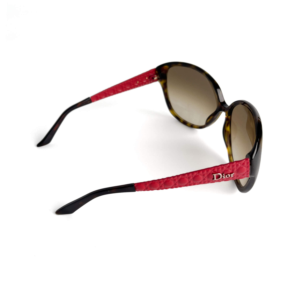 Christian Dior Cannage Acetate Oversized Brown