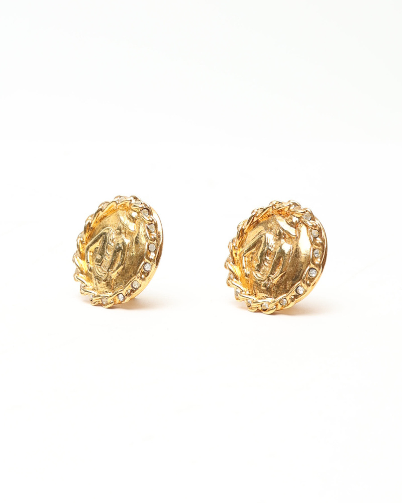 Chanel Mademoiselle Rhinestone Clip-on Earrings