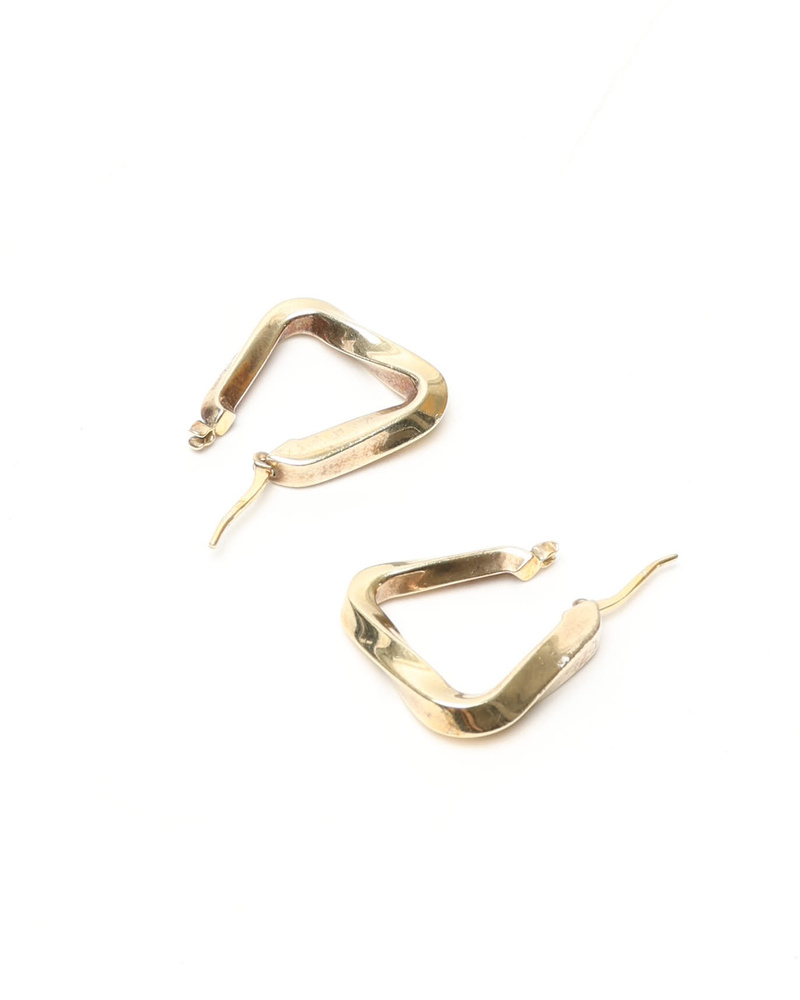 Bottega Veneta Twisted Triangle Hoop Earrings