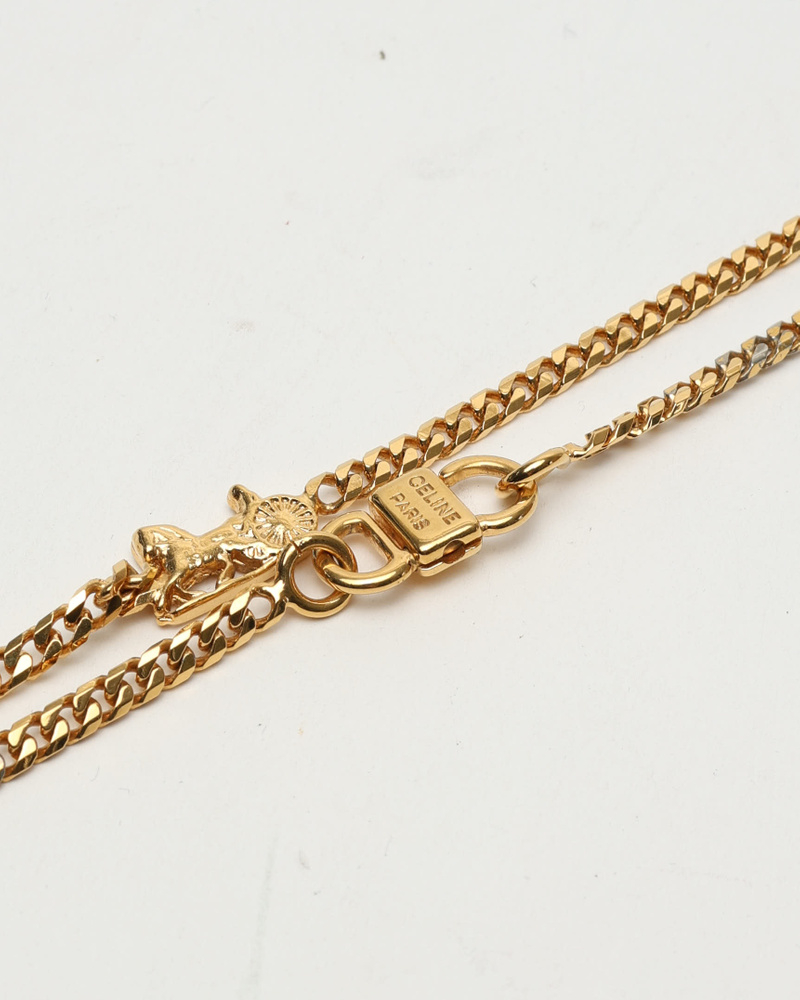 Celine Céline Horse Carriage Gold-tone Necklace