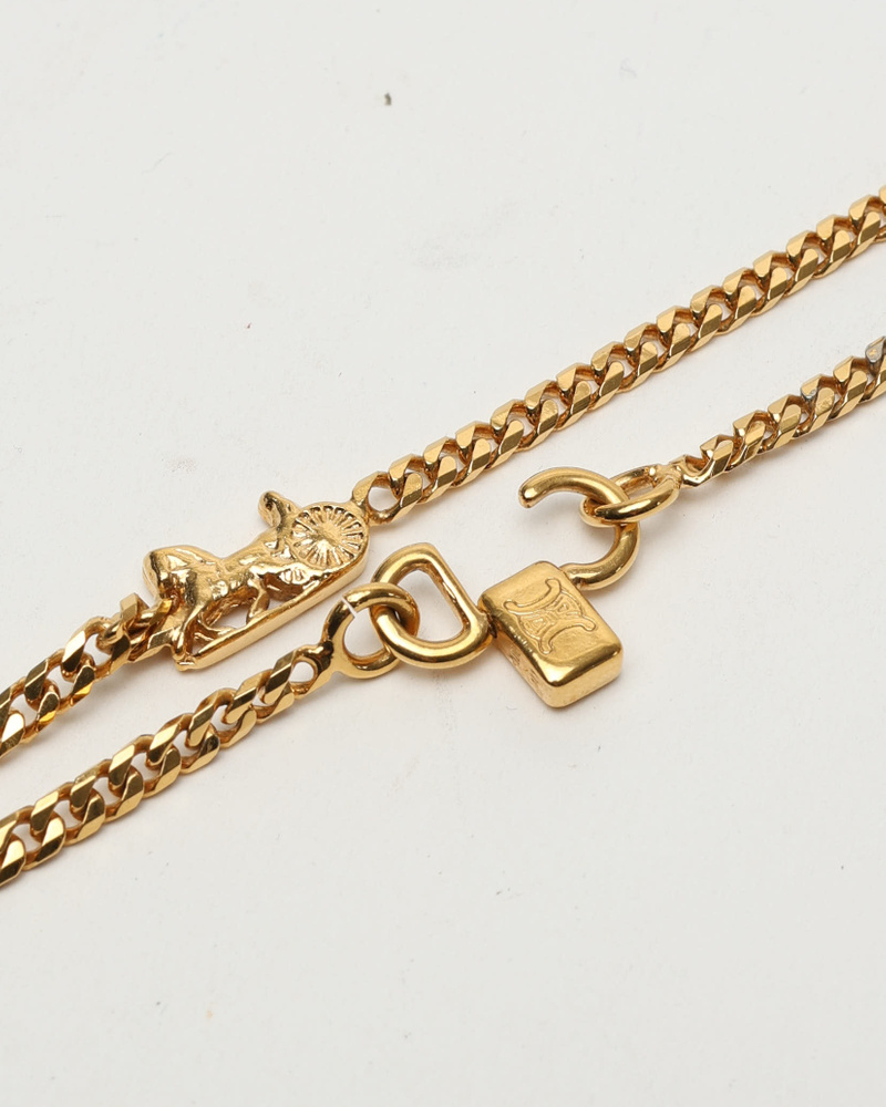 Celine Céline Horse Carriage Gold-tone Necklace