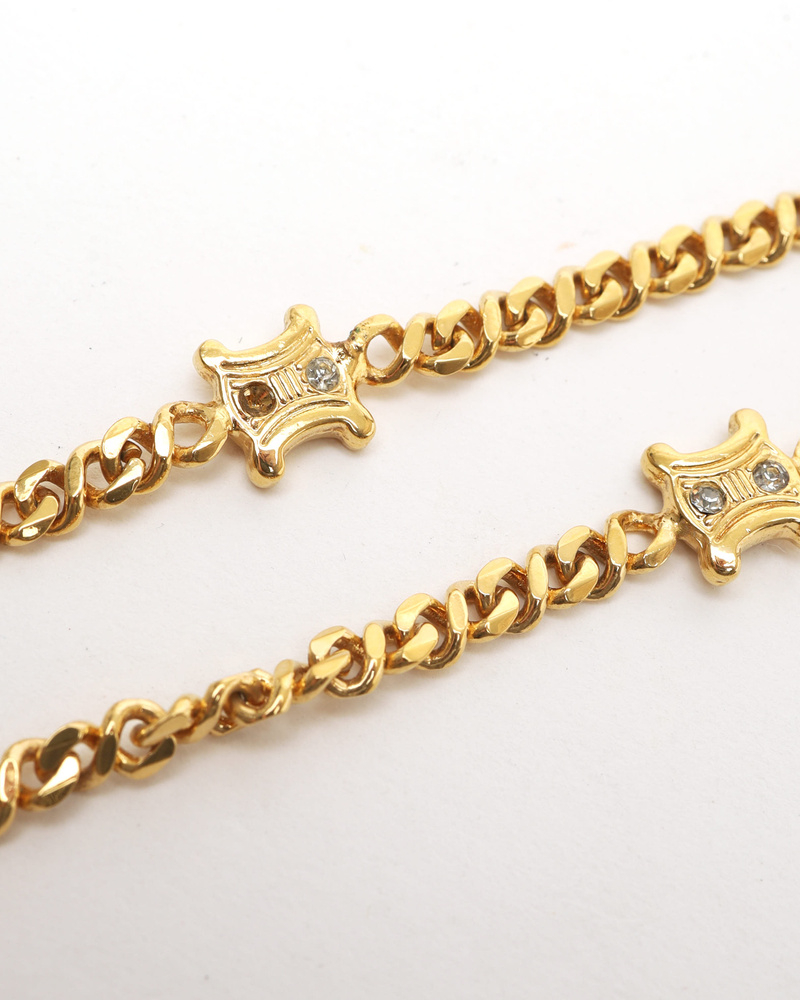 Celine Céline Macadam Rhinestone Necklace