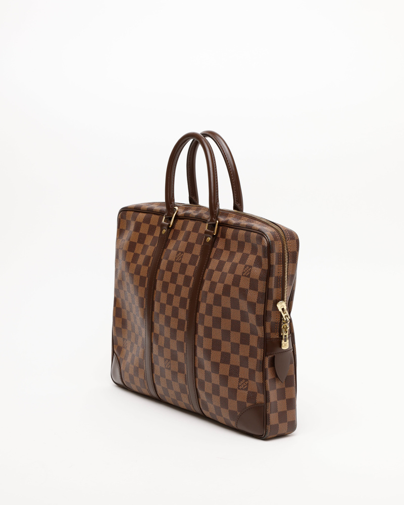 Louis Vuitton Damier Ebene Porte Documents Voyages Bag