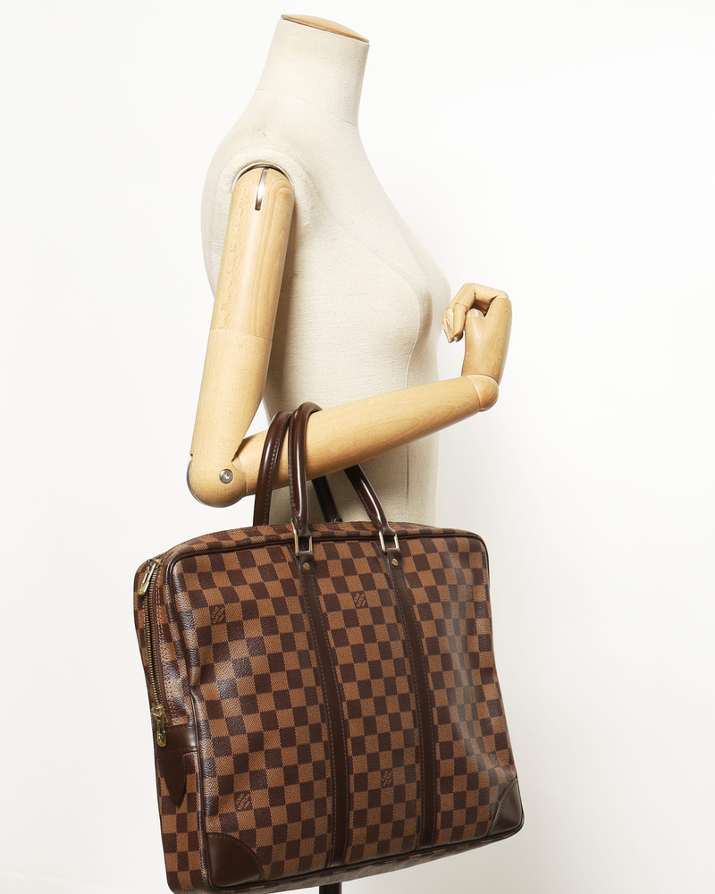 Louis Vuitton Damier Ebene Porte Documents Voyages Bag