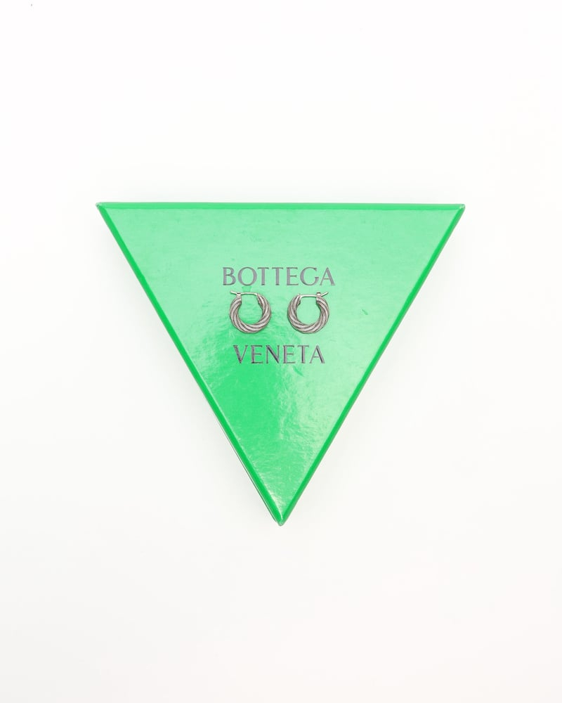 Bottega Veneta Twist Hoop Silver Earrings