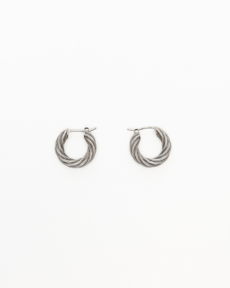 Bottega Veneta Twist Hoop Silver Earrings