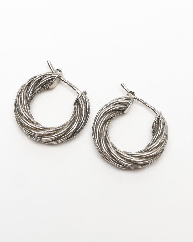 Bottega Veneta Twist Hoop Silver Earrings