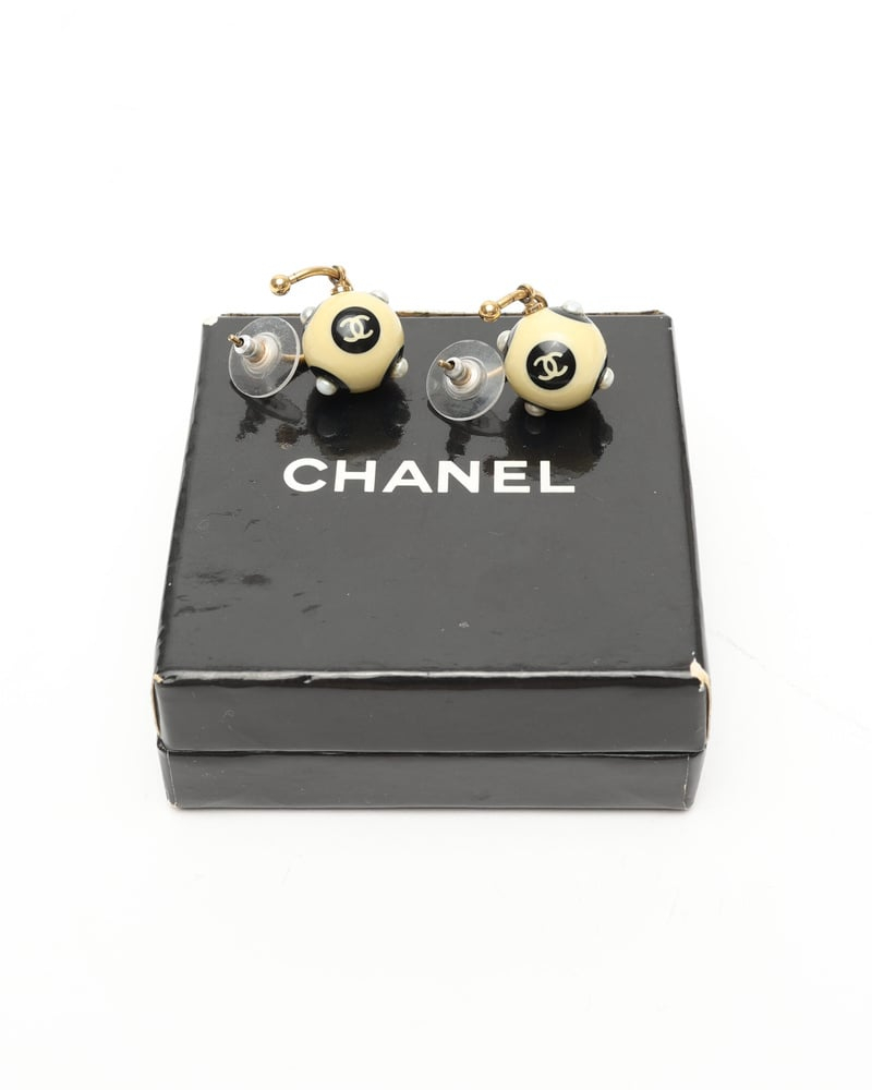 Chanel Coco Mark Pearls Earrings