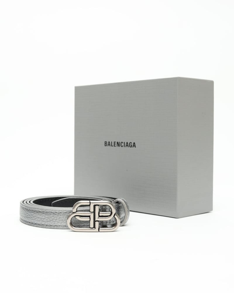 Balenciaga BB Logo Leather Belt