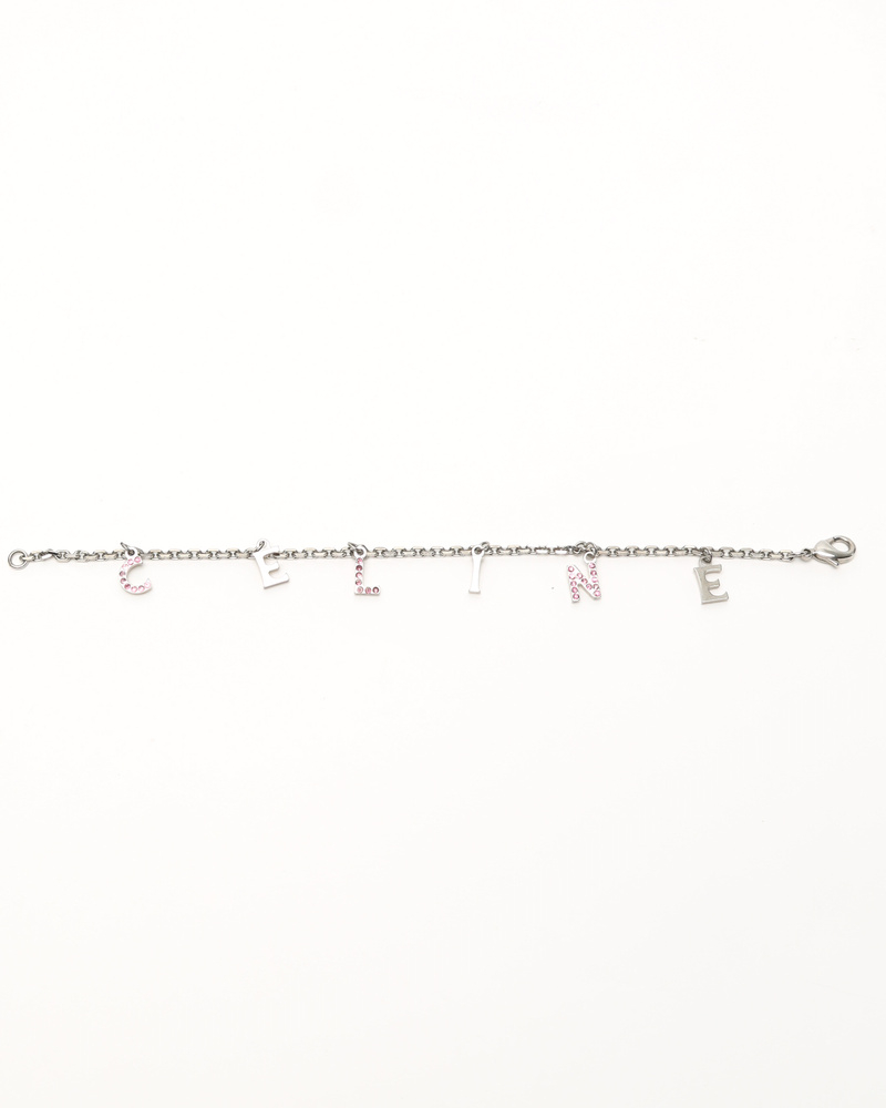 Celine Céline Logo Rhinestone Bracelet