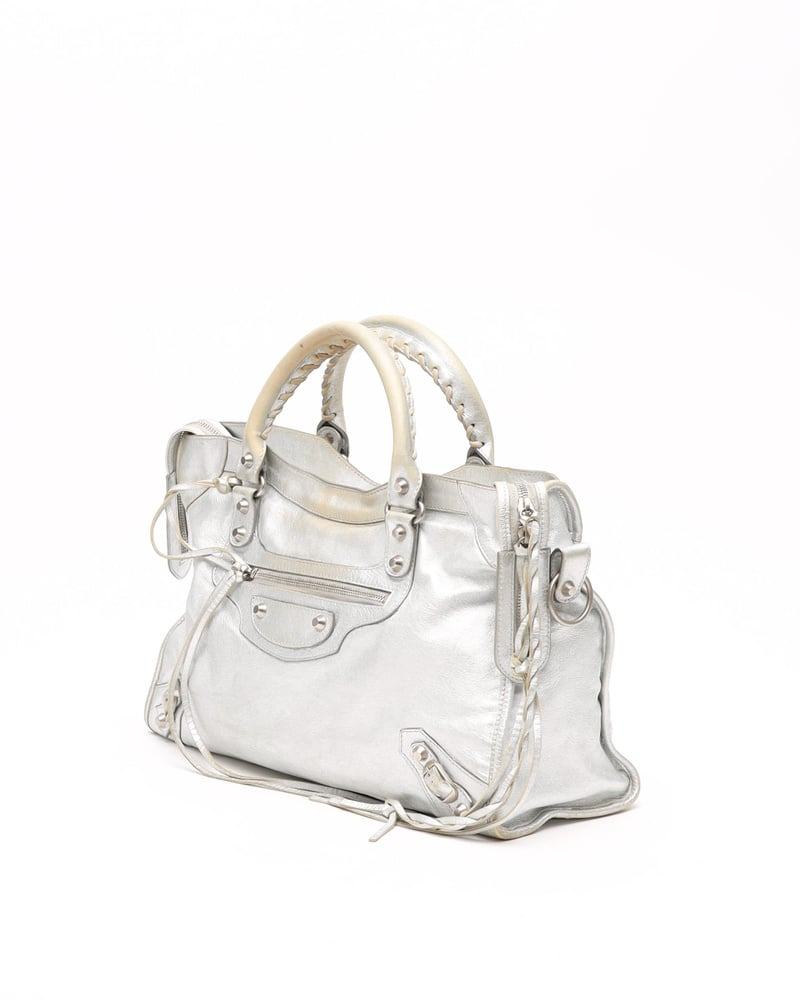 Balenciaga Classic Metallic Motocross City Bag