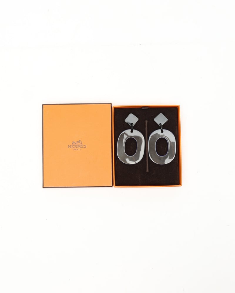 Hermès Buffalo Horn Earrings