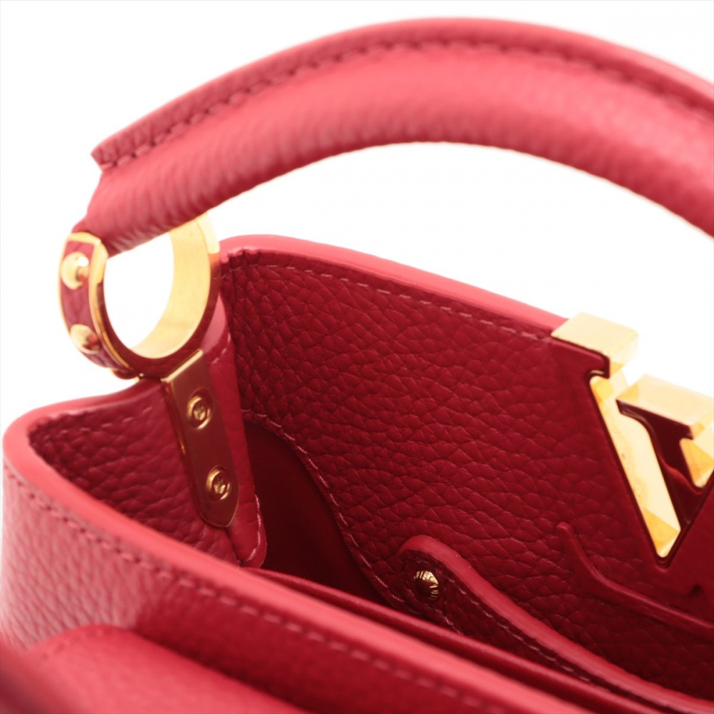 Louis Vuitton Capucines Mini Taurillon Leather 2-Ways Handbag Red