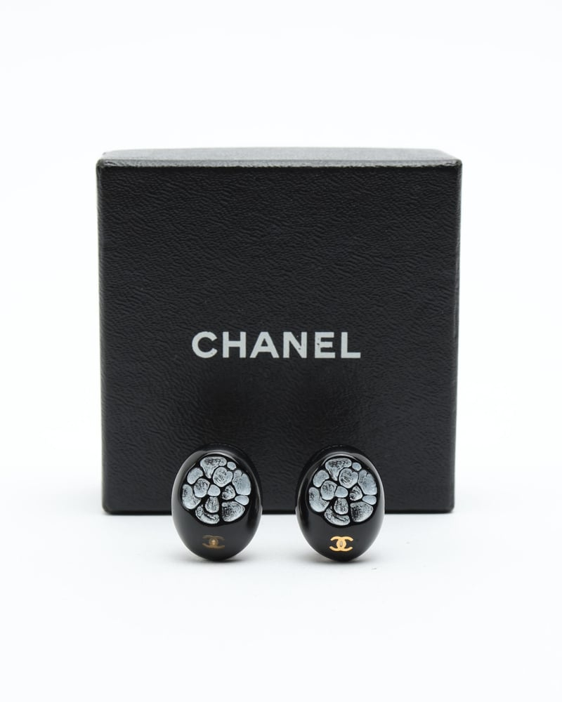 Chanel Coco Mark Camellia Clip-on Earrings