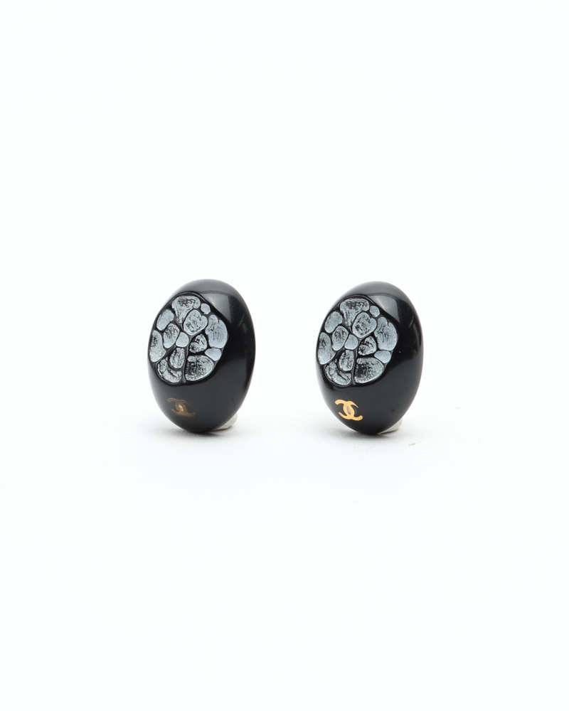 Chanel Coco Mark Camellia Clip-on Earrings