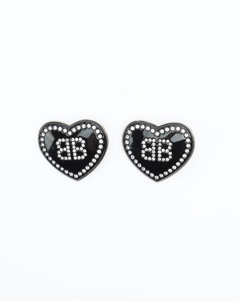 Balenciaga Hearts Rhinestone Earrings