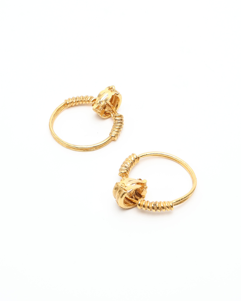 Chanel Coco Mark Hoop Clip-on Earrings