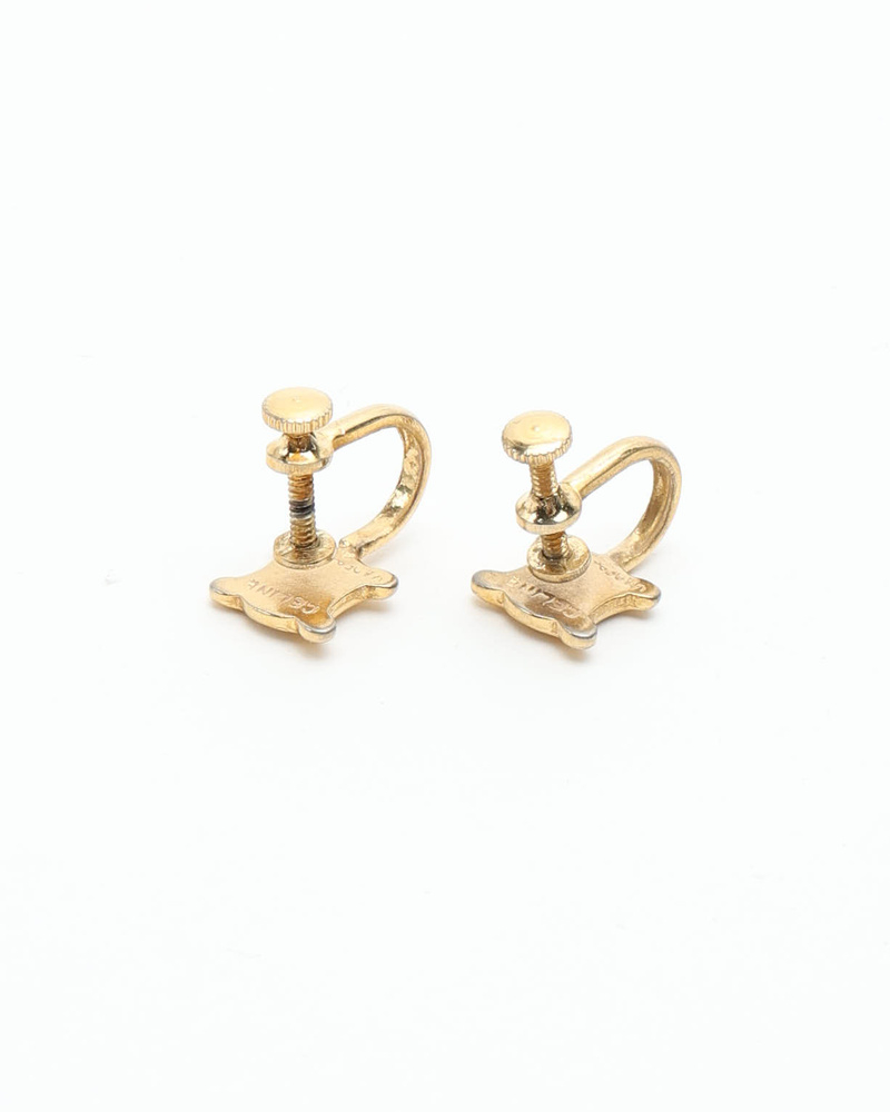 Celine Céline Triomphe Rhinestone Clip-on Earring