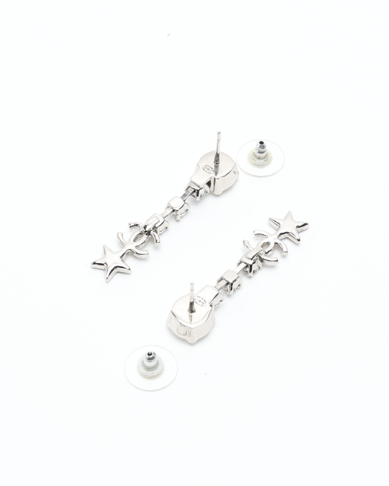 Chanel Coco Mark Rhinestone Dangling Earrings