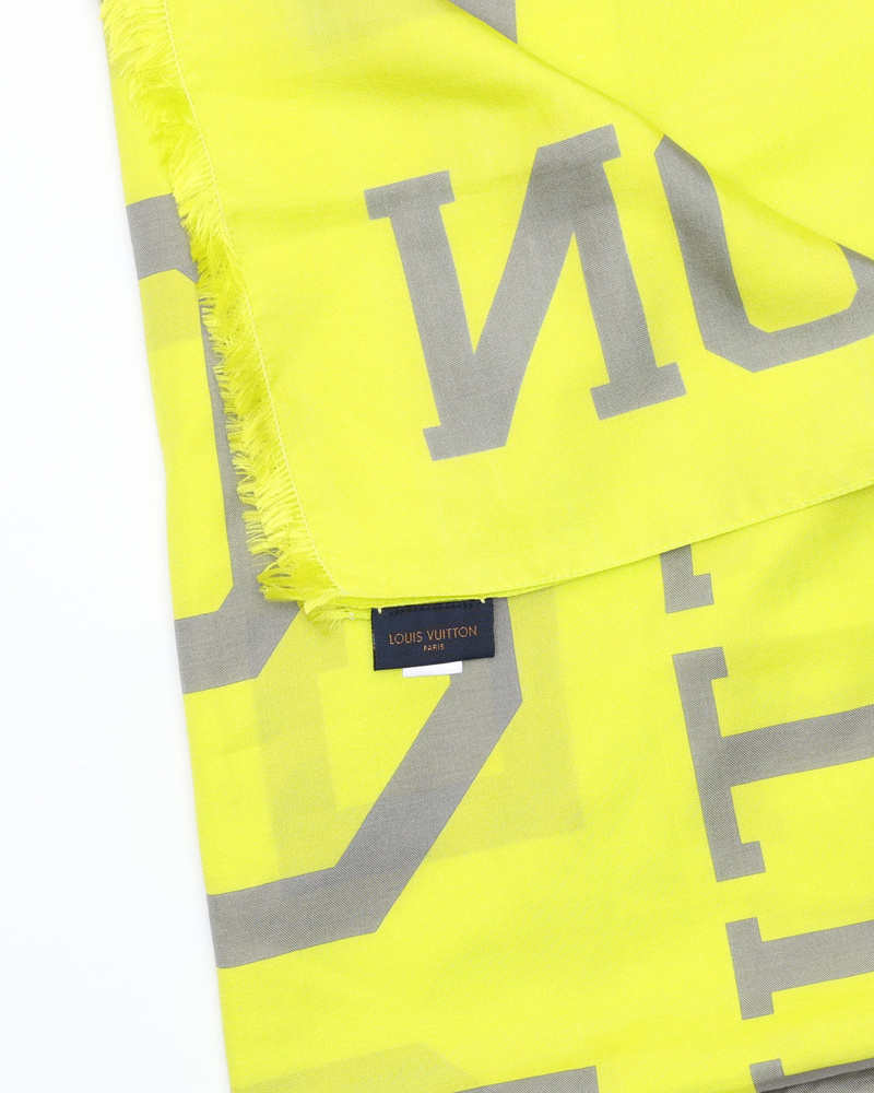 Louis Vuitton Ettore Fluo Louis Neon Yellow Stole