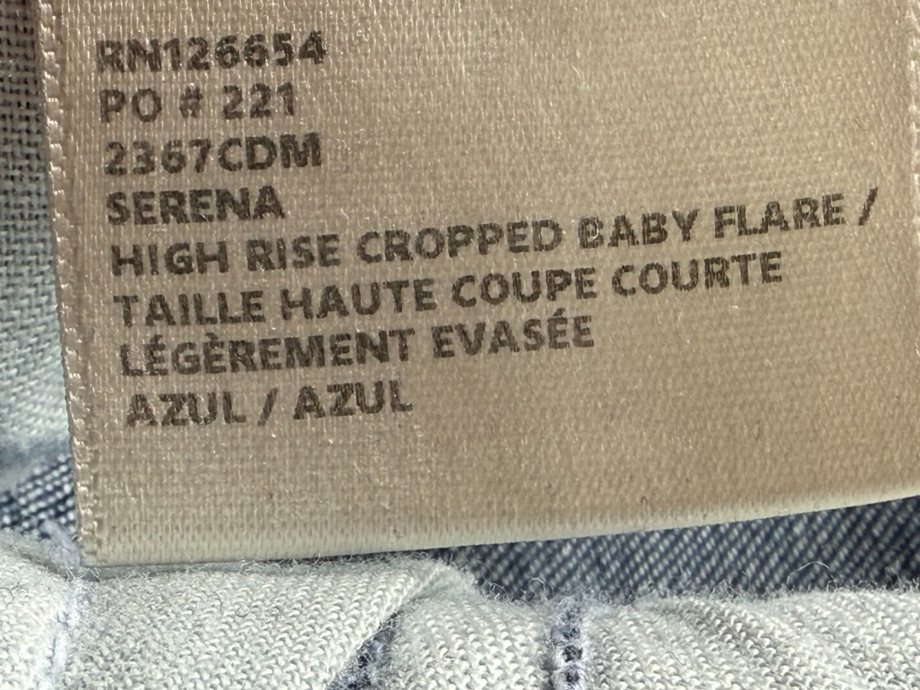 FRAME Coupe courte Serena High Rise Baby Flare, Azul, 25