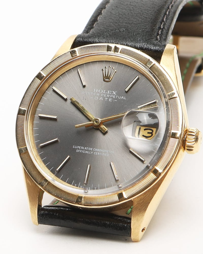 Rolex Oyster Perpetual Date 34mm Ref 1501 Very Rare Gold Watch