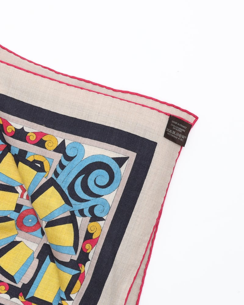 Hermès Harnais en Rosace Cashmere Silk Scarf